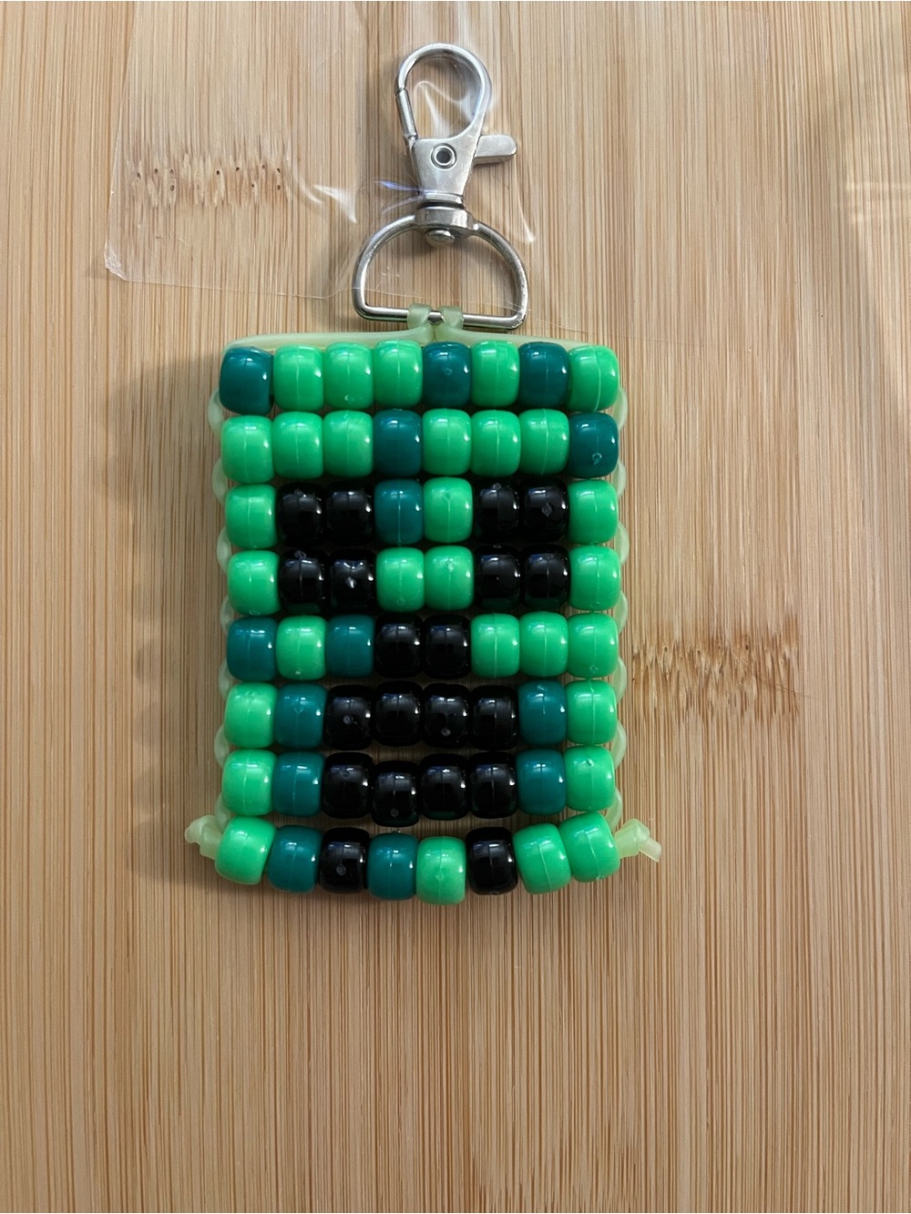 Minecraft Creeper Beaded Keychain Charm
